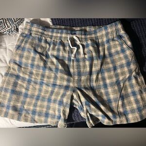 Aime Leon Dore Blue and Cream Checkered Athletic Shorts